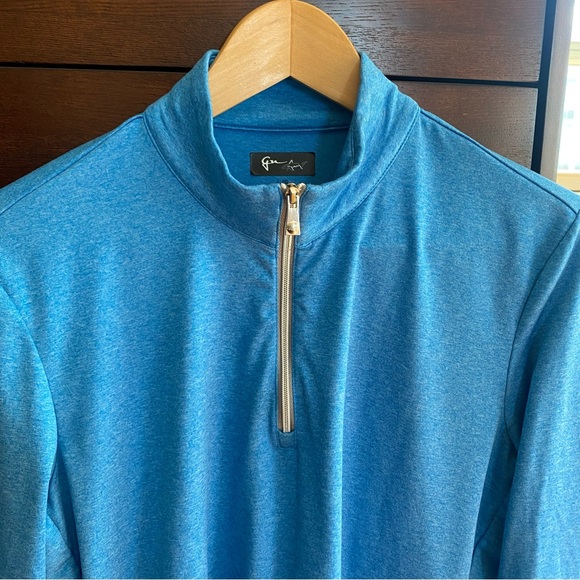 GREG NORMAN WOMEN'S HEATHERED COMFORT STRETCH 1/4 ZIP PULLOVER - Picture 3 of 6